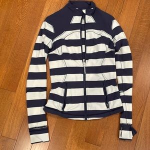 Striped lululemon zip up size 6